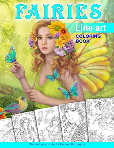 Fairies. Line Art Coloring Book: Coloring Book for Adults by Alena Lazareva
