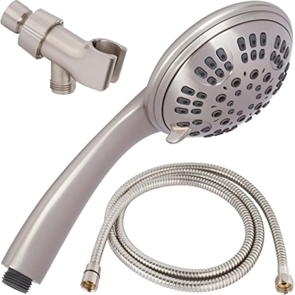 6 Function Handheld Shower Head Kit High Pressure, Removable Held