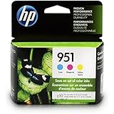 HP 951 Ink Cartridges: Cyan (CN050AN), Magenta (CN051AN) & Yellow (CN051AN), 3 Ink Cartridges (CR314FN) for HP Officejet Pro 251 276 8100 8600 8610 8620 8625 8630