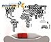 Toprate(TM) English Words World Map Wall Art Decal Sticker Vinyl 45.5