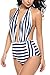 Avidlove Women's Retro One Piece Backless Bather Swimsuit High Waisted Pin up Swimwear Navy Blue