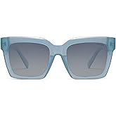 SOJOS Trendy Square Polarized Sunglasses for Womens Mens,Retro Plastic Frame Shades Designer Inspired Sun Glasses SJ2306
