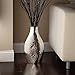 Hosley 17 Inch High Silver Color Metal Vase Contemporary Statement Piece for Stunning Floral Arrangements and Modern Home D cor Sculptural Elegance