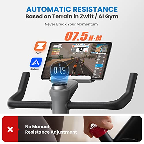 RENPHO Auto Resistance Exercise Bike for Zwift, AI Smart Stationary