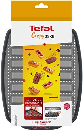 Tefal Crispybake Moule 21 mini financiers, 100% Silicone haute qualité, Résistance, Cuisson parfaite, 29x21 cm J4171314 - Cuisine A Vivre Tefal Crispybake Moule 21 mini financiers, 100% Silicone haute qualité, Résistance, Cuisson parfaite, 29x21 cm J4171314