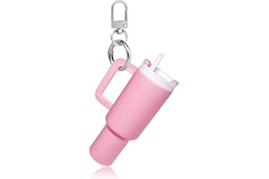 LAEKOU Mini Cup Keychain, Mini Tumbler Keychain Chapstick Holder for School Bag Lip Balm, Cute Tumbler Keychain Accessories
