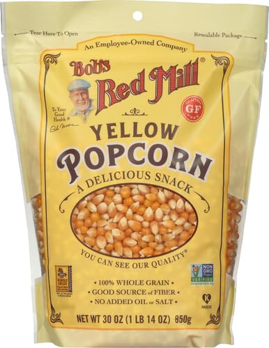 BOB’S RED MILL YELLOW POPCORN, 30OZ (PACK OF 1) – NON GMO, WHOLE GRAIN, VEGAN, KOSHER