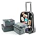 Bfun Ultra-thin Nylon Mesh Reusable 6-Piece Organizer Bag (3 Cubes and 3 Pouches), Bluish Grey