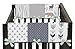Sweet Jojo Designs Baby Crib Side Rail Guard Wrap Covers Teething Protector for Navy Blue, Mint and Grey Woodsy Boy Bedding Collection