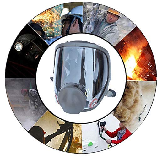 Muhubaih Full Face Respirator Mask For 6800 Masks Organic Vapors N95 Level Silicone Respirator Mask,Wide Field of View Full Face Dust Gas Mask for Paint Pesticide Chemical Formaldehyde Respiratory