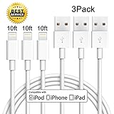 iPhone Charger Cable, Eashion 3Pack 10FT 8-Pin Lightning to USB Cable Cord, Sync & Transfer Data, Compatible with iPhone 7 7 Plus 6 6s 6 plus 6s plus, iPhone 5 5s 5c,iPad, iPod and More-White