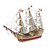 ROBOTIME 3D Puzzle Woodcraft DIY Model Ship Santa Maria Wooden Craft Kit Best Birthday Gifts for Boyfriend and Girlfriend