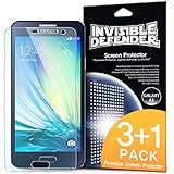 Galaxy A3 Screen Protector - Invisible Defender [3+1 Free/MAX HD CLARITY] Lifetime Warranty Perfect Touch Precision High Definition (HD) Clarity Film (4-Pack) for Samsung Galaxy A3