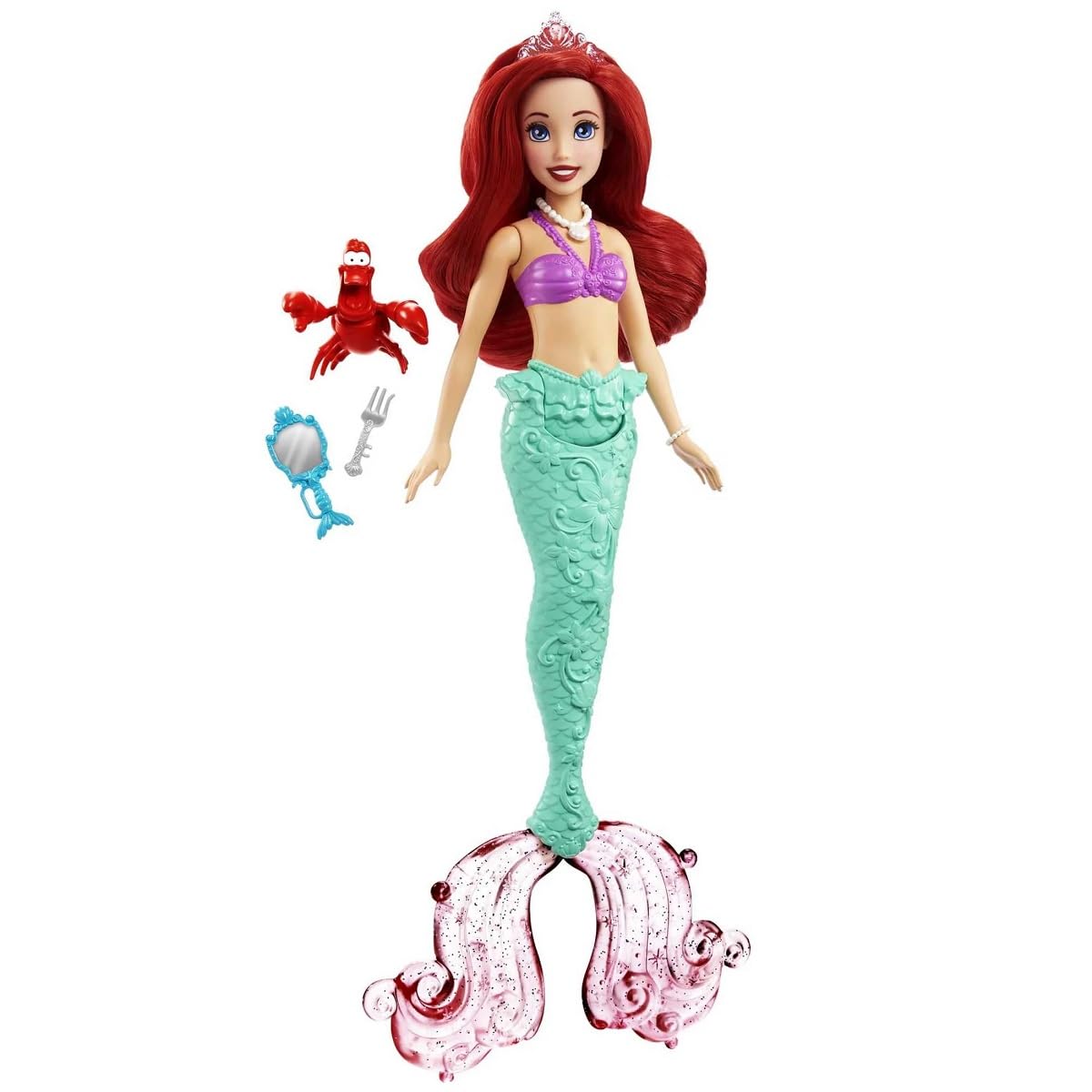 Ariel the Little Mermaid, Sea Stories 28 cm Doll with Sebastian and Various Princess Accessories. Original Mattel HLW35 - Children from 3 Years