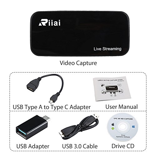 Game Capture HDMI USB 3.0 FHD Drive-free 4K 1080P 60FPS Live Streaming Video Box Black Superior Low Latency Technology For PS3 PS4 Wii Support XSplit NS (YK752 4k 30FPS)