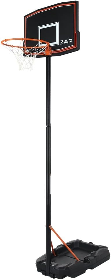 ZAAP Junior Youth Basketball Hoop Outdoor System - Adjustable Height 5.4FT- 7.2FT - Portable with Wheels