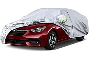 Kaugung 6 Layers Car Cover Custom Fit Subaru Legacy Sedan from 2001 to 2025, Waterproof Car Cover All Weather for Automobiles Outdoor Indoor with Zipper Door, Sun Rain Dust Snow Protection.