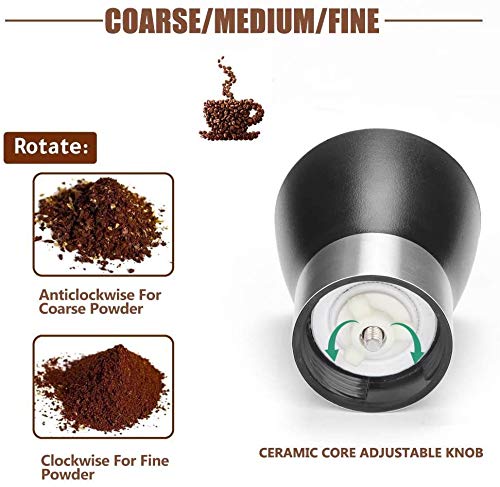 Queta Manuelle Kaffeemühle Tragbare Handkaffeemühle aus Edelstahl Geeignet für Reisen/Camping/Büro – Bild 6