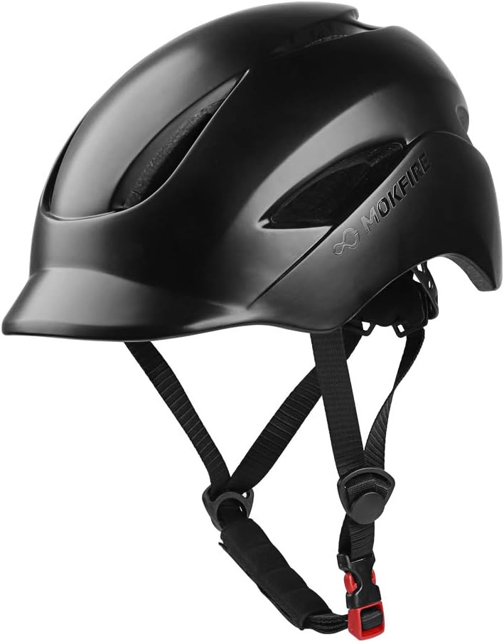 MOKFIRE Adult Bike Helmet That's Light, Cool & Sleek, Cycling Helmet CPSC and CE Certified with Rear Light for Urban Commuter Adjustable Size for Adult Men/Women
