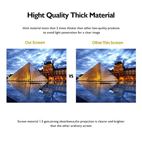 Outdoor Projector Screen, HUKOER 100 Inch 16:9 Portable Projector Screen Foldable Anti-Crease Thick Indoor Outdoor Home 4K HD Movie Screen Support Front Rear Projection