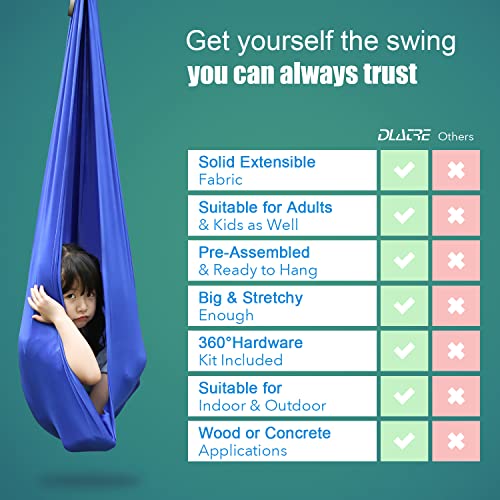 Therapy Swing for Kids Lycra Swing Sensory Hammock Swing Cuddle Swing Special Needs Hanging Kit Included Outdoor Indoor Cocoon Swing for Kids Children Adults Hammock with Autism ADHD ADD SPD Aspergers