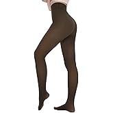 Fleece Lined Tights Women - Thermal Pantyhose for Winter Warm Thick Stockings with High Waist Fake Translucent Leggings