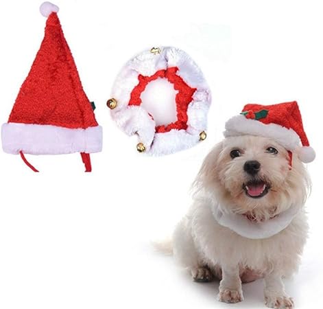 Immagini Natalizie Di Animali.Kungfu Mall Costume Natalizio Per Cani Con Fascia Di Babbo Natale E Collare A Campana Per Cani Amazon It Casa E Cucina