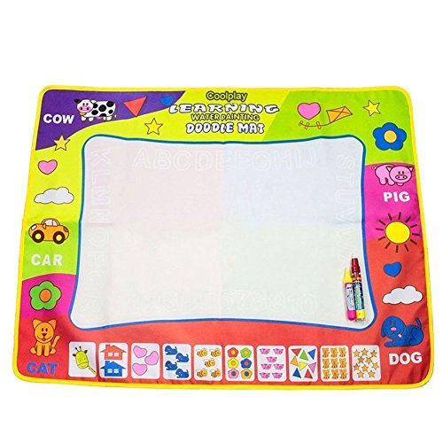 Coolplay 4 Color Children Water Drawing Mat Board & Magic Pen Doodle Kids Educational Toy Gift 31.5" x 23.62"