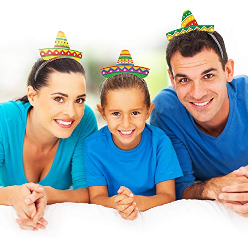 Joyousa Sombrero Party Hats - 9 Pack of Headbands – Fiesta Party Supplies & Cinco de Mayo Mexican Theme Taco Party Decorations for Men & Women