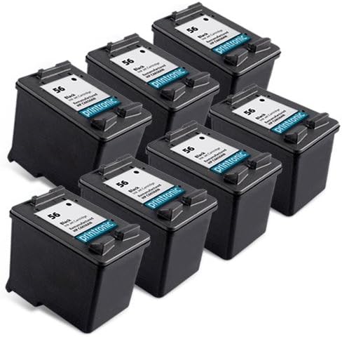 Printronic Remanufactured Ink Cartridge Replacement for HP 56 C6656AN (7 Black) 7 Pack