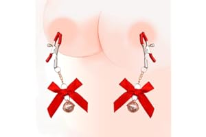 ERUN Bow Nipple Clamps Bells Sexual Pleasure Non Piercing Adjustable Chain Nipple Clip on Jewelry Breast Clamps
