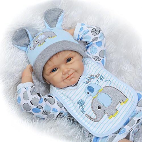 Dollshow Real Life Silicone Vinyl Awake Reborn Dolls Anatomically Correct Fake Babies Alive Dummy Boy 22" 55CM