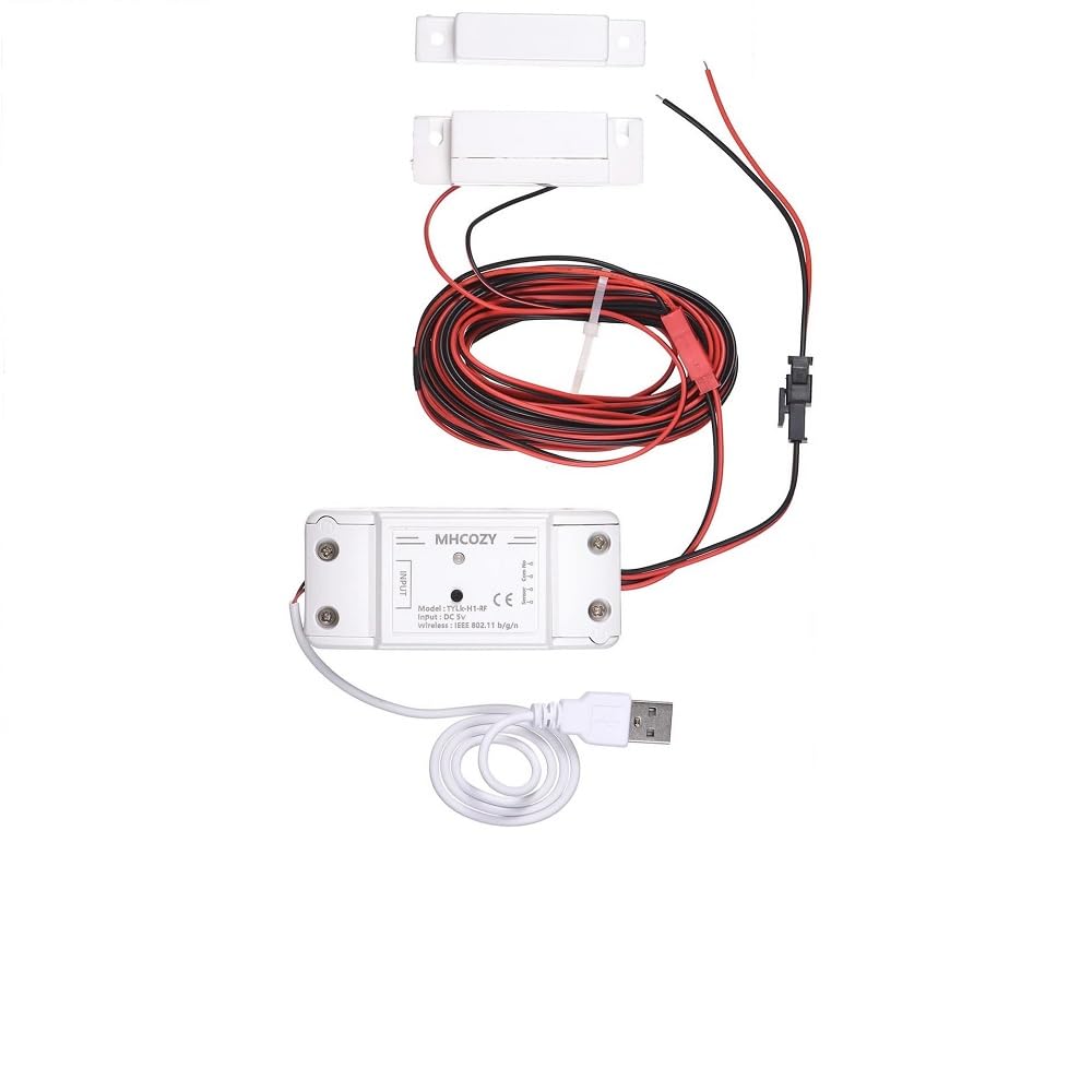 MHCOZY WiFi Smart Garage Door Opener Controller,Tuya app Remote Open/Close and Monitor Door Status Anywhere,Work with Alexa Assistant(5V Smart Life app)