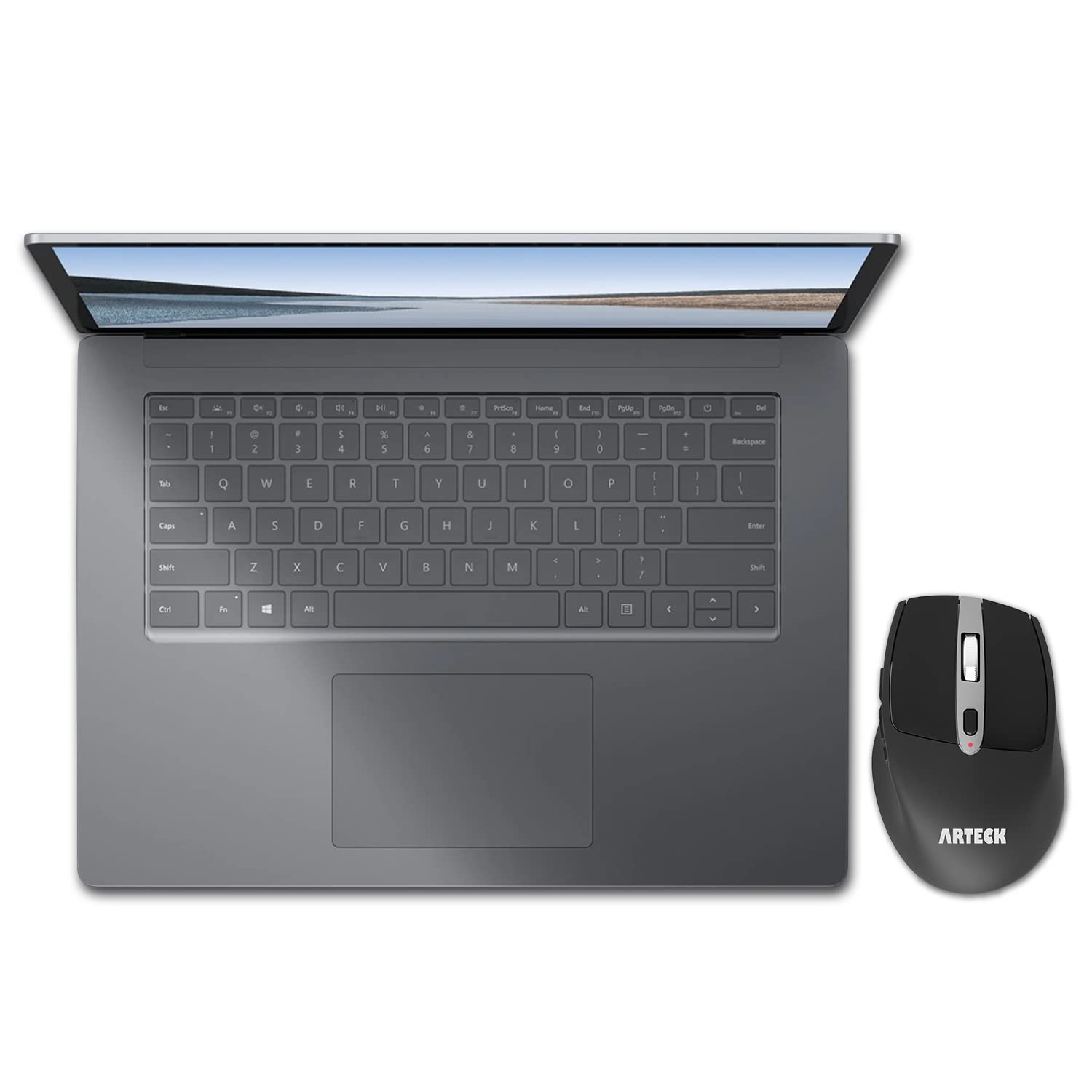 Arteck Wireless Mouse, 2.4G USB Wireless Ergonomic Optical Mouse, with Nano USB Receiver Silent Clicking Side Switch Buttons for Computer/Desktop/PC/Laptop and Windows 11/10 Rechargeable Battery