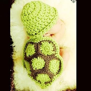 PIXNOR Newborn Turtle Costume Knitted Baby Photo Photography Prop for 0-6 months