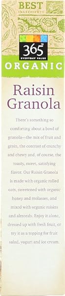 365 BY WHOLE FOODS MARKET, ORGANIC RAISIN GRANOLA, 17 OUNCE
