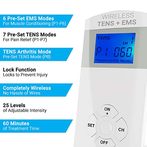 iReliev Wireless TENS + EMS Therapeutic Wearable System Wireless TENS