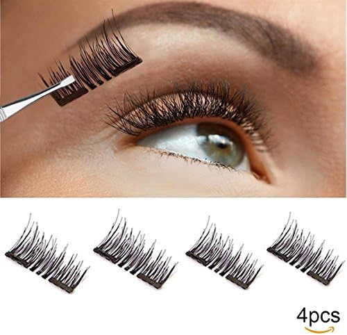 Magnetic False Eyelashes for Natural Look - No Glue,Double Magnet,Easy to Apply - 3D Reusable Mink Eyelash Extensions.Premium Fake Lashes Set