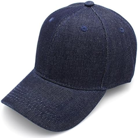 QML Plain Baseball Blank Hat Solid Color Velcro Adjustable ( 30 Colors ) (BLUE JEAN)
