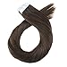 Promotion Hair Extensions Tape Hair Brown Color #4 Straight Unprocessed Remy Human Hair Soft and Silky Human Hair with Invisible Tape 50g/20pcs …