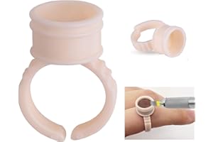 Soft Silicone Tattoo Pigment Rings Cup, Hipifans 100Pcs/Set Disposable Tattoo Ink Cups, Permanent Makeup Glue Holder for Lip, Nail Art, Eyebrow, Eyelash Microblading Supplies