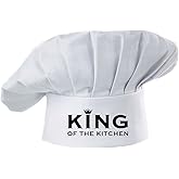 Hyzrz Funny Chef Hat - King of The Kitchen - Adjustable Kitchen Cooking Hat for Men and Women (White)
