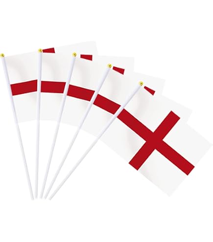 England St. George Flagge – 15 X 10 Cm Mit 25 Cm Stab | Mini-Wimpel Für Tisch, Party & Dekoration