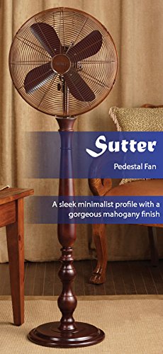 DecoBREEZE Pedestal Fan 3 Speed Oscillating Fan, 16 In, Sutter