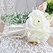 OurWarm Bridal Wedding Bouquet Crystal Roses Pearl Bridesmaid Bouquets Artificial Silk Flowers - 6 Pack