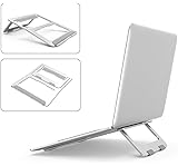 Foldable Laptop Stand, Adjustable Laptop Riser Stand, Portable Aluminum Laptop Holder Cooling Stand for MacBook/HP/Dell/Lenovo, 10"~17.3" Notebook/Tablet Ergonomic Desktop Cooling Holder
