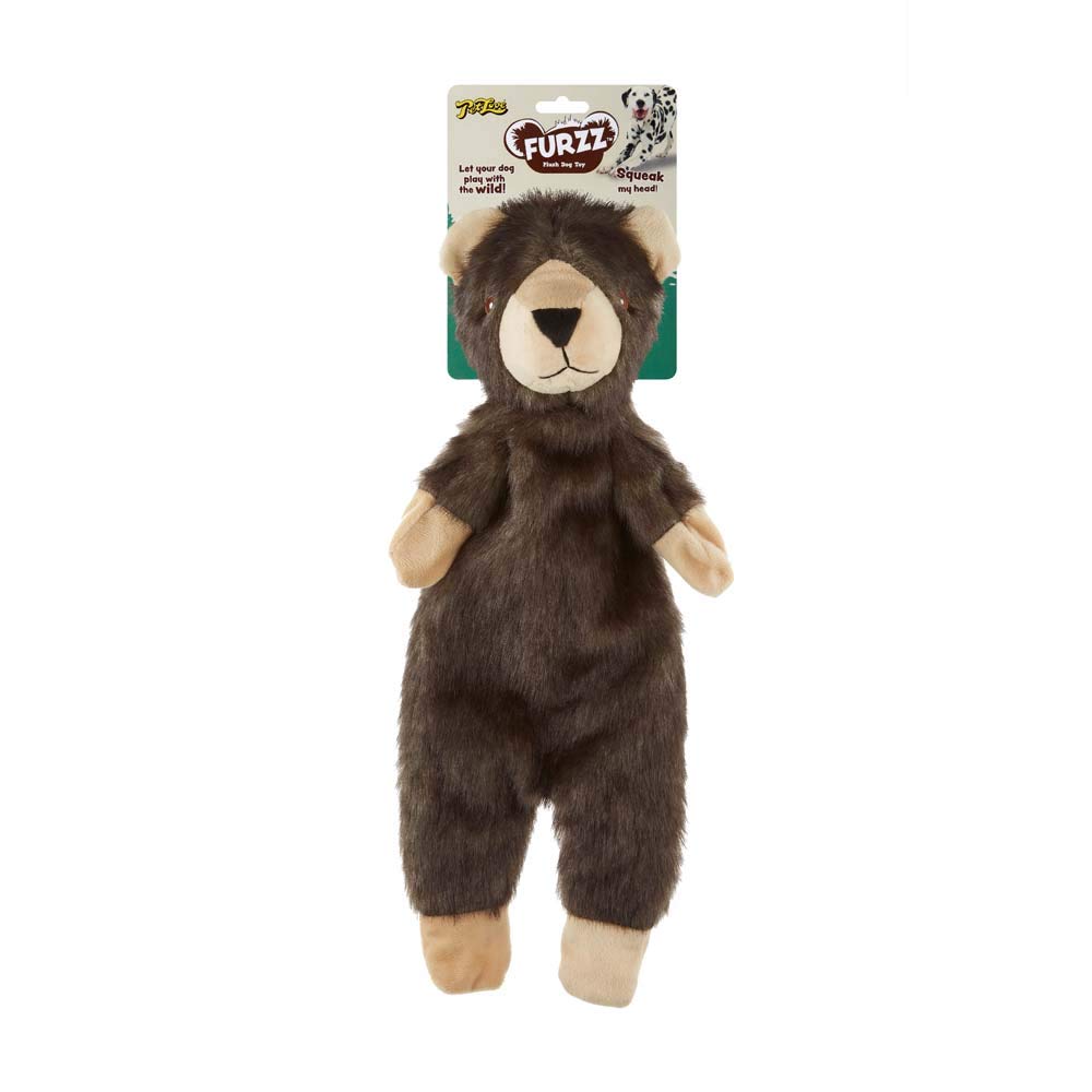 Pet Love Pet Love Furzz Plush Dog Toy with Squeaker - Bear, Large (48cm long), L