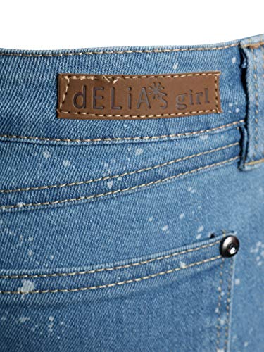 dELiAs Girls Soft Stretch Denim Bermuda Style Shorts (2 Pack), Paint Splatter, Size 14