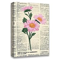 Canvas Wall Art Flower On The Newspaper Canvas Prints Home Artwork Decoration for Living Room,Bedroom - 12x18 inches