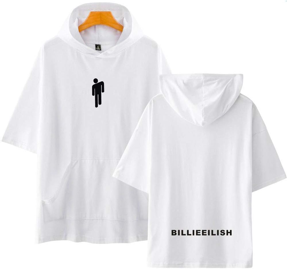 Yagao Summer Billie Eilish Casual Men Women Short Sleeve T-Shirt with Hooded Top